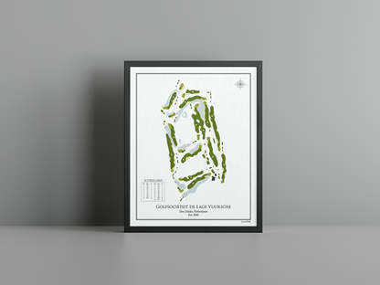 Lage Vuursche Golf Club golf course print, white frame