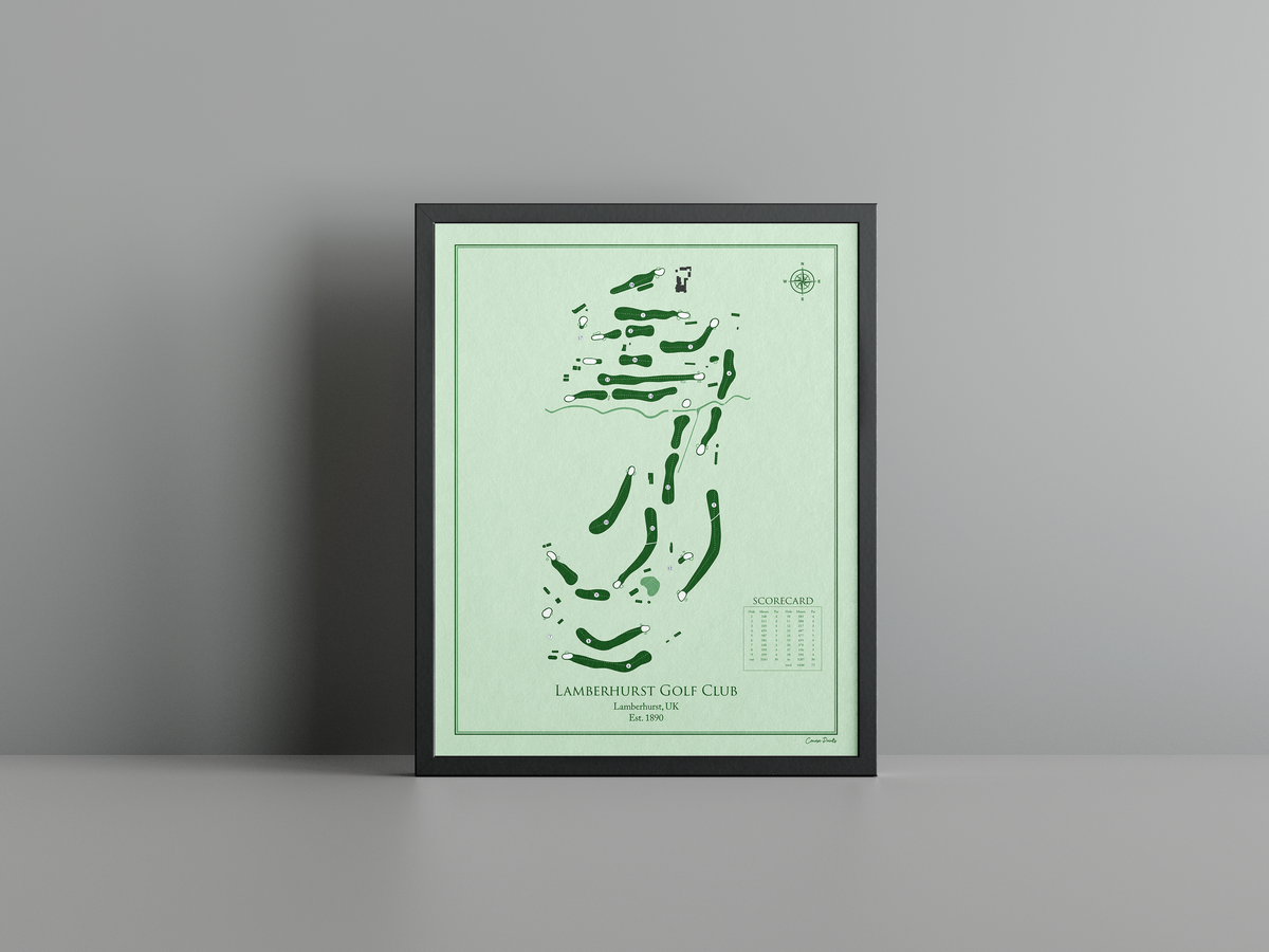 Lamberhurst Golf Club golf course print, green frame