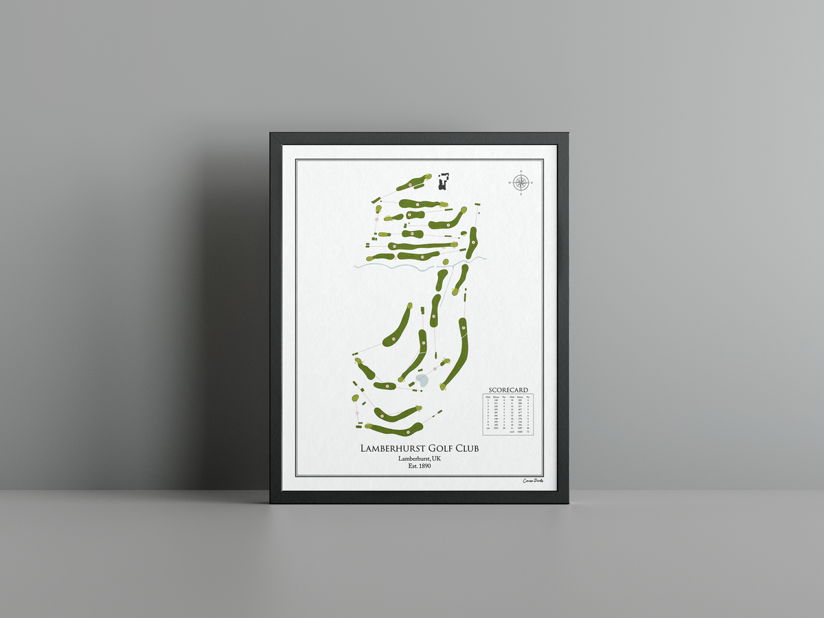 Lamberhurst Golf Club golf course print, white frame