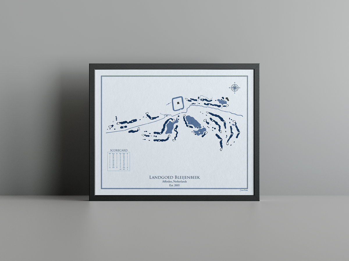 Landgoed Bleijenbeek golf course print, blue frame