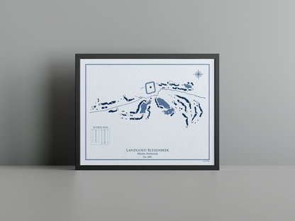 Landgoed Bleijenbeek golf course print, blue frame