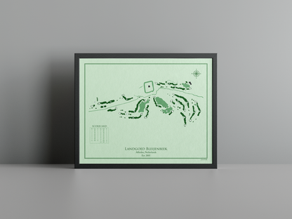 Landgoed Bleijenbeek golf course print, green frame