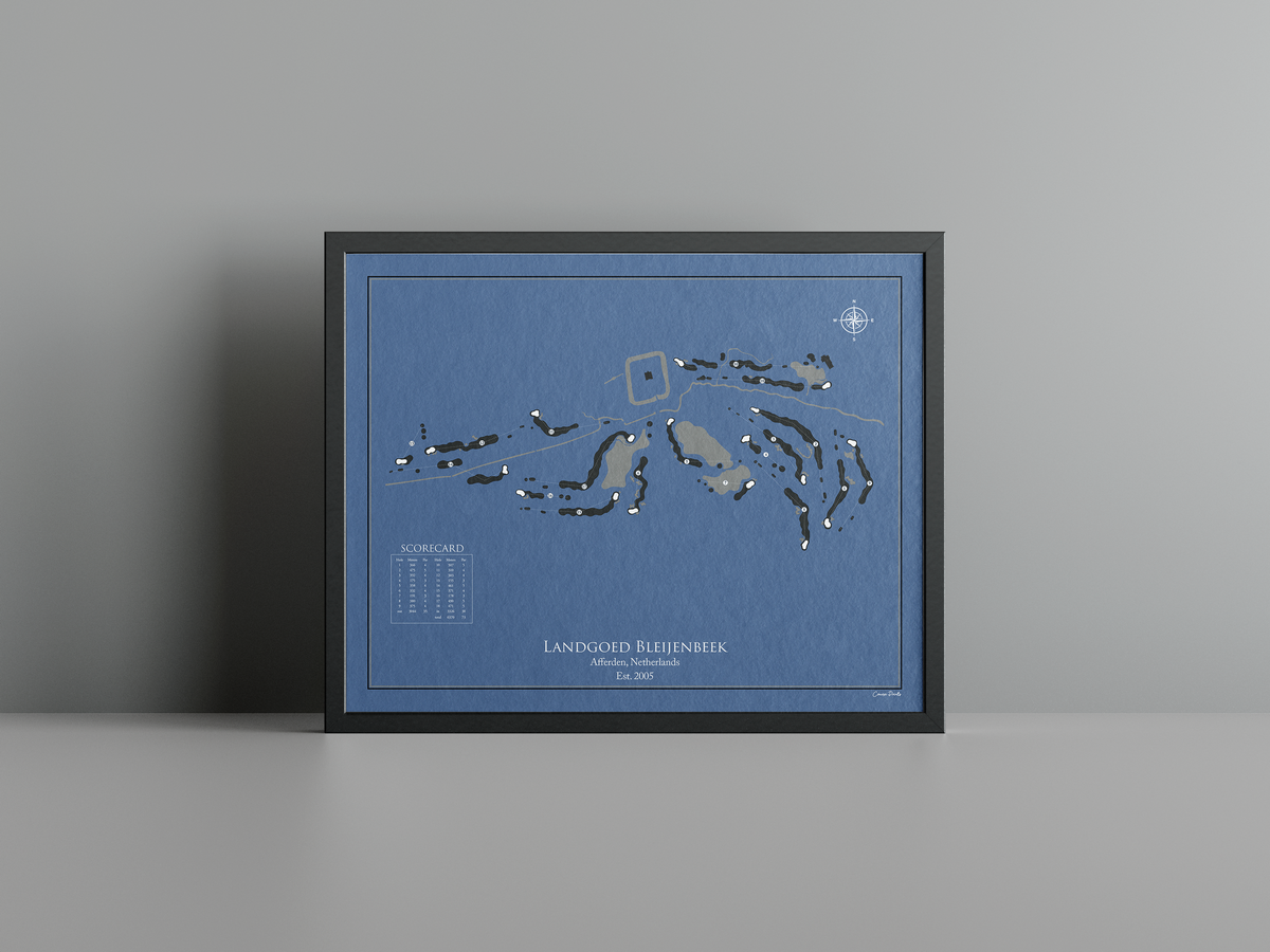 Landgoed Bleijenbeek golf course print, navy frame