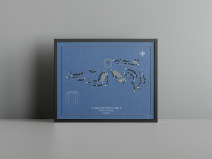 Landgoed Bleijenbeek golf course print, navy frame