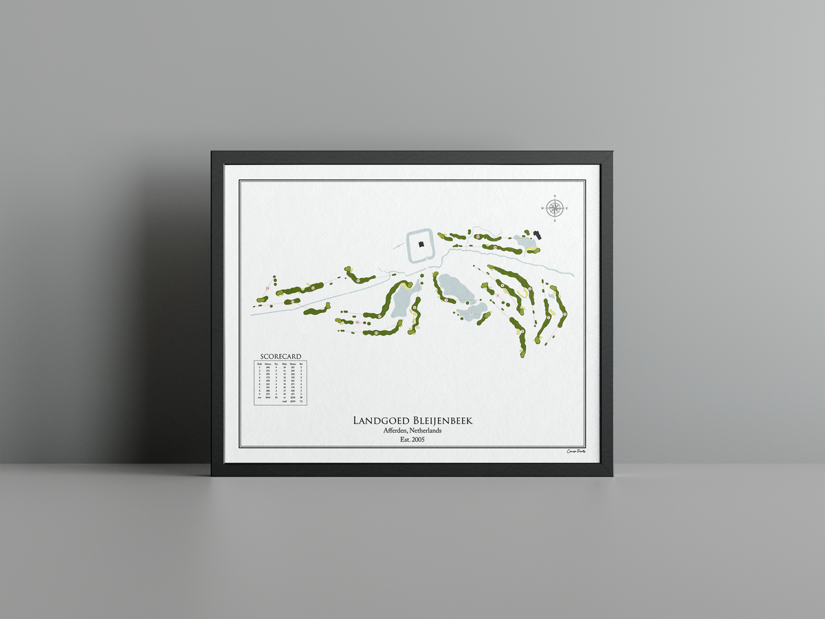 Landgoed Bleijenbeek golf course print, white frame