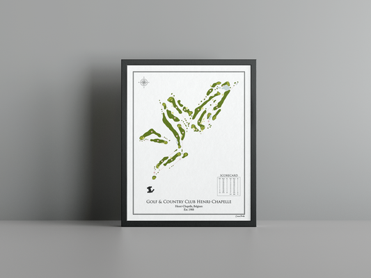 Le Charlemagne - Henri Chapelle golf course print, white frame