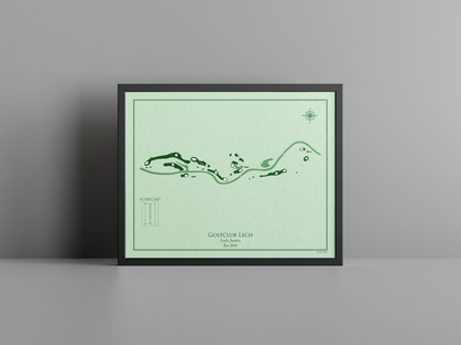 Lech Golf Club golf course print, green frame