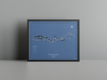 Lech Golf Club golf course print, navy frame