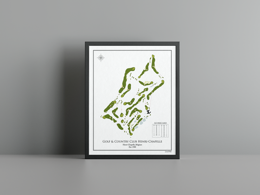 Les Viviers - Henri Chapelle golf course print, white frame