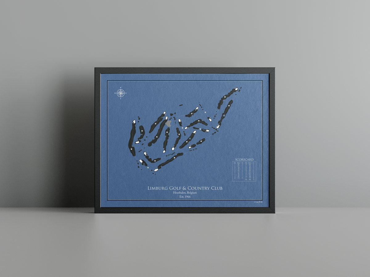 Limburg Golf & Country Club golf course print, navy frame