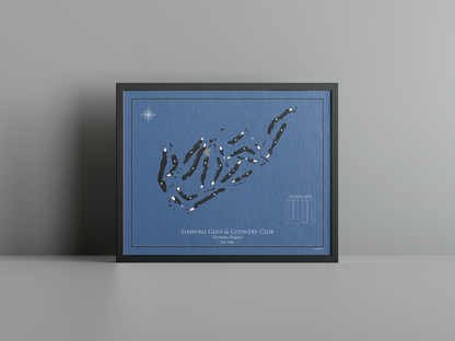 Limburg Golf & Country Club golf course print, navy frame