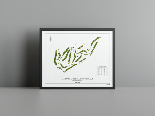 Limburg Golf & Country Club golf course print, white frame