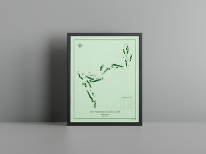 Los Naranjos Golf Club golf course print, green frame