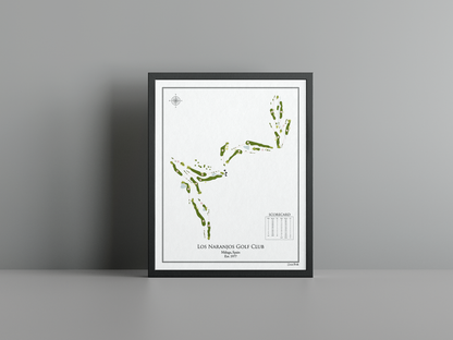 Los Naranjos Golf Club golf course print, white frame