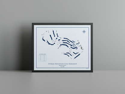 Mariahof Golf Club golf course print, blue frame