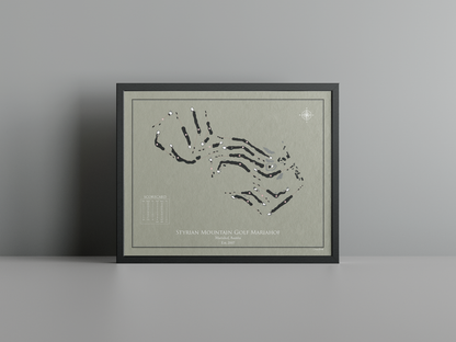 Mariahof Golf Club golf course print, brown frame