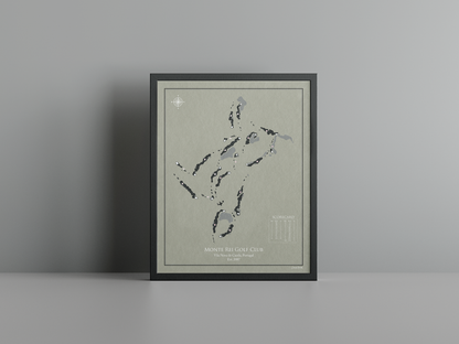 Monte Rei Golf Club golf course print, brown frame