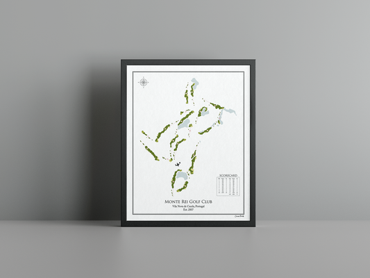 Monte Rei Golf Club golf course print, white frame