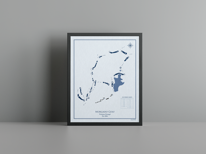 Morgado Golf golf course print, blue frame