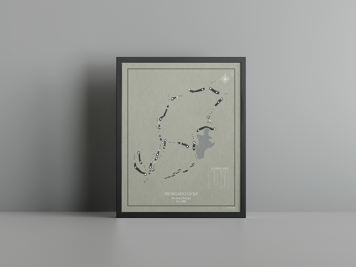 Morgado Golf golf course print, brown frame