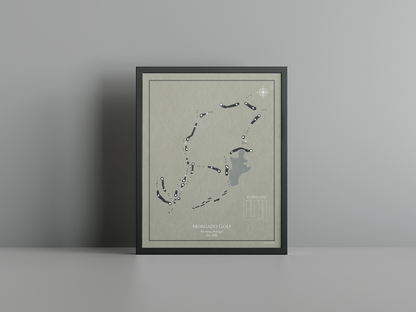 Morgado Golf golf course print, brown frame