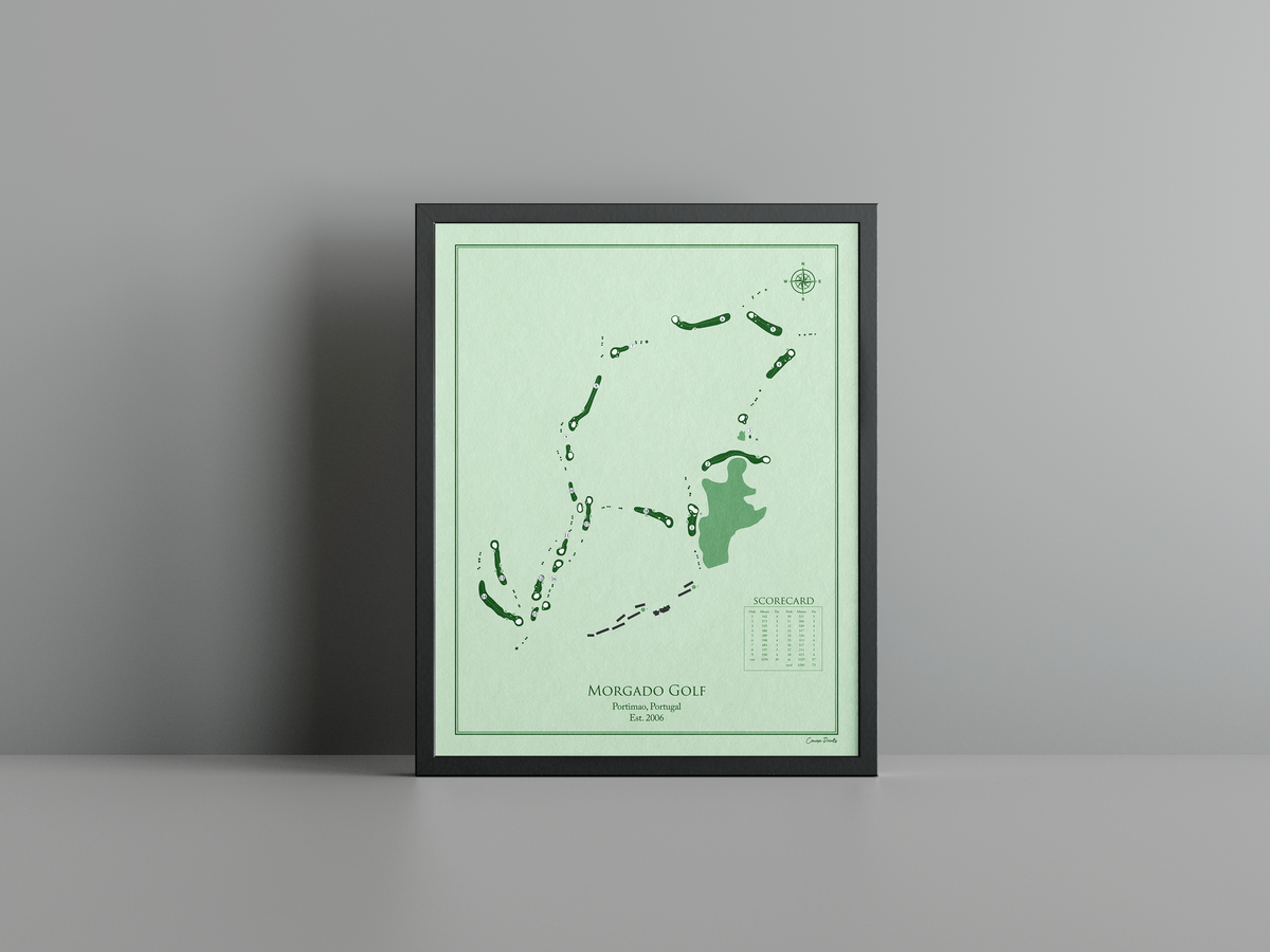 Morgado Golf golf course print, green frame