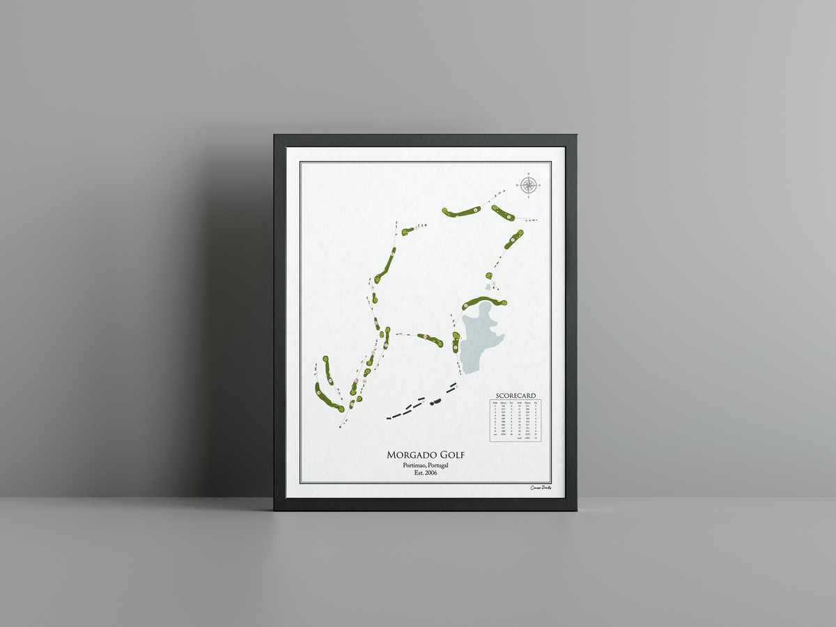 Morgado Golf golf course print, white frame