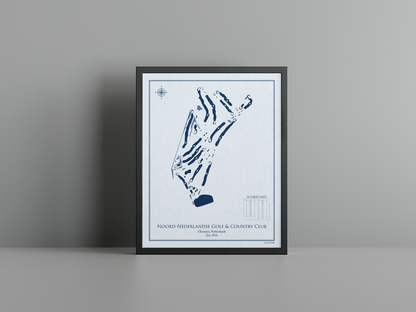 Noord-Nederlandse Golf & Country Club golf course print, blue frame