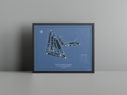 Old Course Loenen golf course print, navy frame