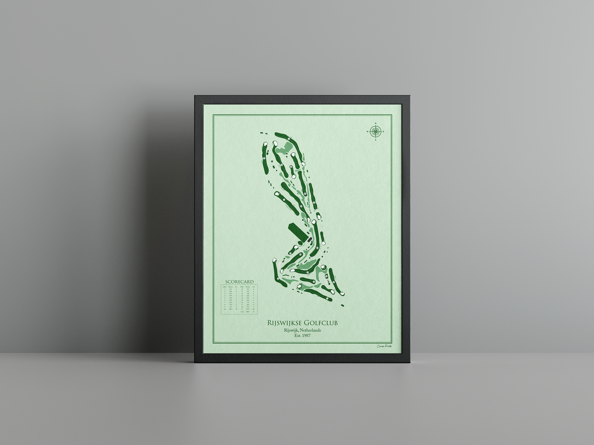 Rijswijkse Golfclub golf course print, green frame