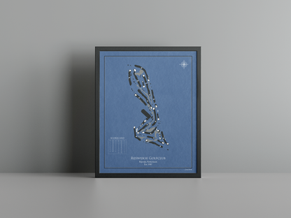 Rijswijkse Golfclub golf course print, navy frame