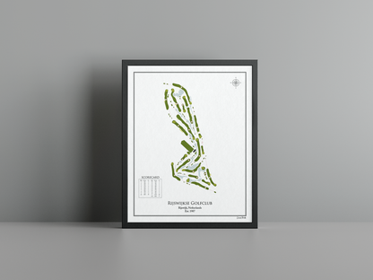 Rijswijkse Golfclub golf course print, white frame