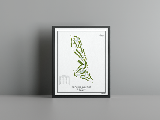 Rijswijkse Golfclub golf course print, white frame