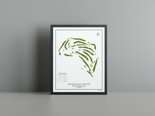 Ringway Golf Club Ltd golf course print, white frame
