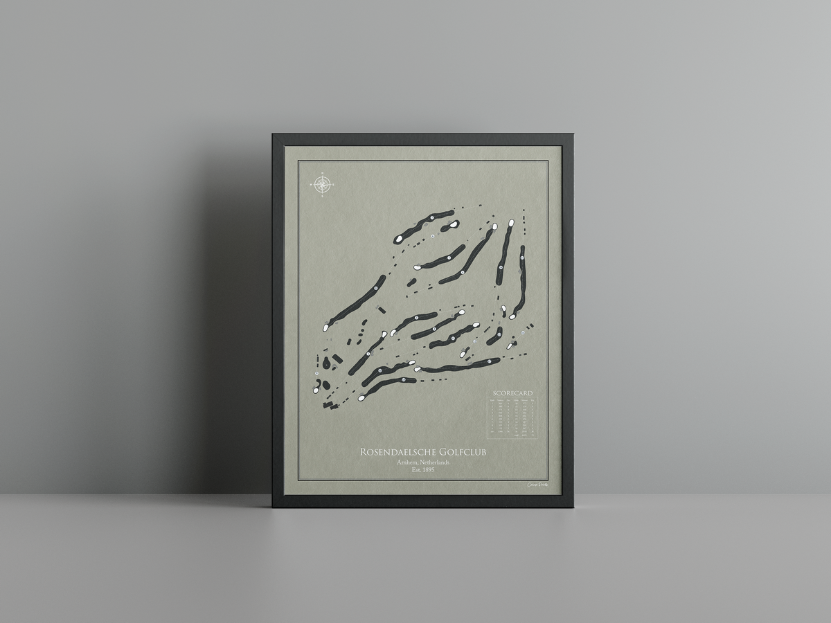 Rosendaelsche Golf Club golf course print, brown frame