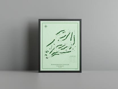 Rosendaelsche Golf Club golf course print, green frame