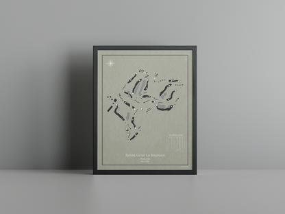 Royal Golf La Bagnaia golf course print, brown frame