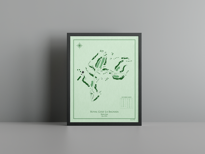 Royal Golf La Bagnaia golf course print, green frame