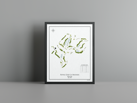 Royal Golf La Bagnaia golf course print, white frame