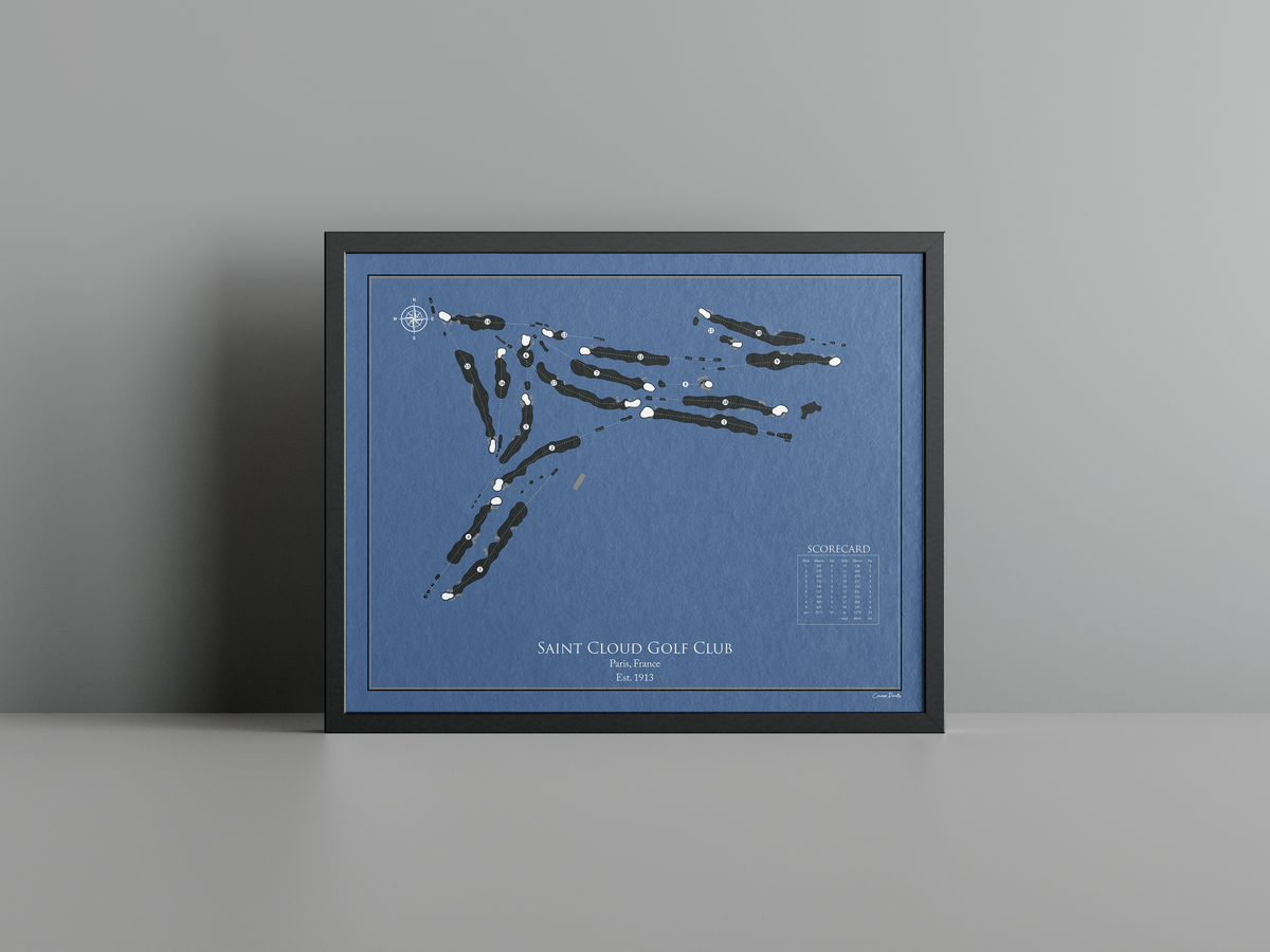 Saint Cloud Golf Club golf course print, navy frame