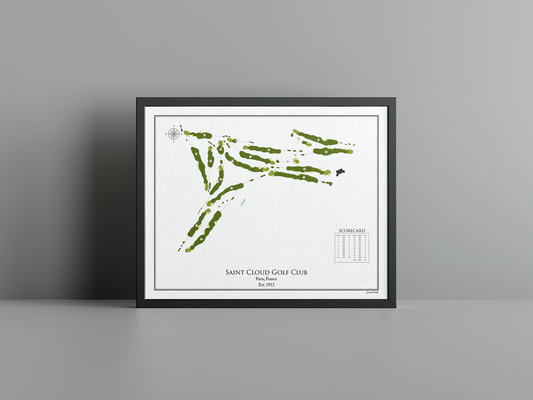 Saint Cloud Golf Club golf course print, white frame
