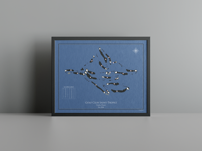 Golf Club St. Tropez golf course print, navy frame