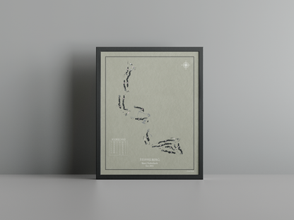 Stippelberg - Championship Course golf course print, brown frame