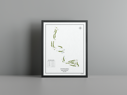 Stippelberg - Championship Course golf course print, white frame
