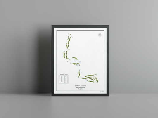 Stippelberg - Championship Course golf course print, white frame