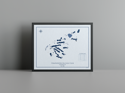 Strathpeffer Spa Golf Club golf course print, blue frame