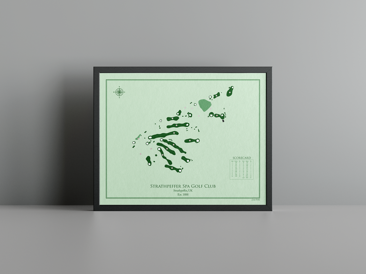 Strathpeffer Spa Golf Club golf course print, green frame