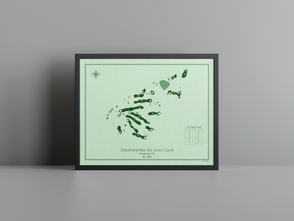 Strathpeffer Spa Golf Club golf course print, green frame