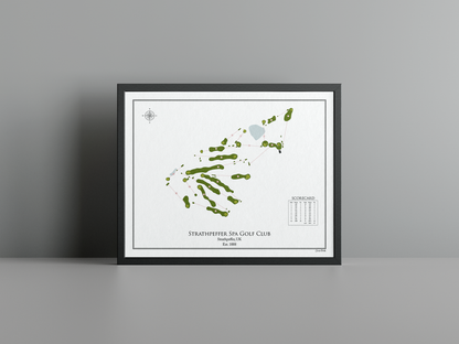 Strathpeffer Spa Golf Club golf course print, white frame