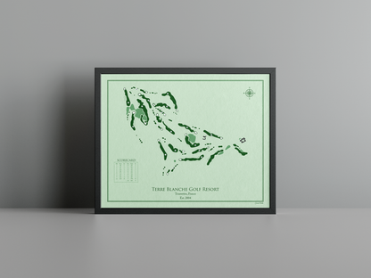 Terre Blanche Golf Resort golf course print, green frame